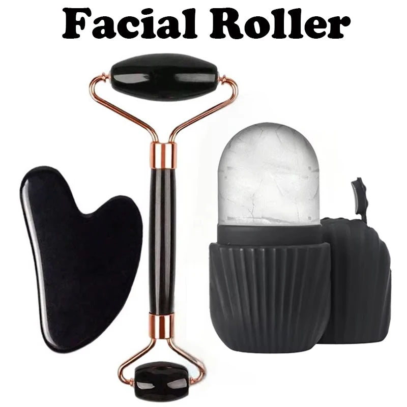 3-in-1 K-beauty set met ijsroller, jade roller en gua sha