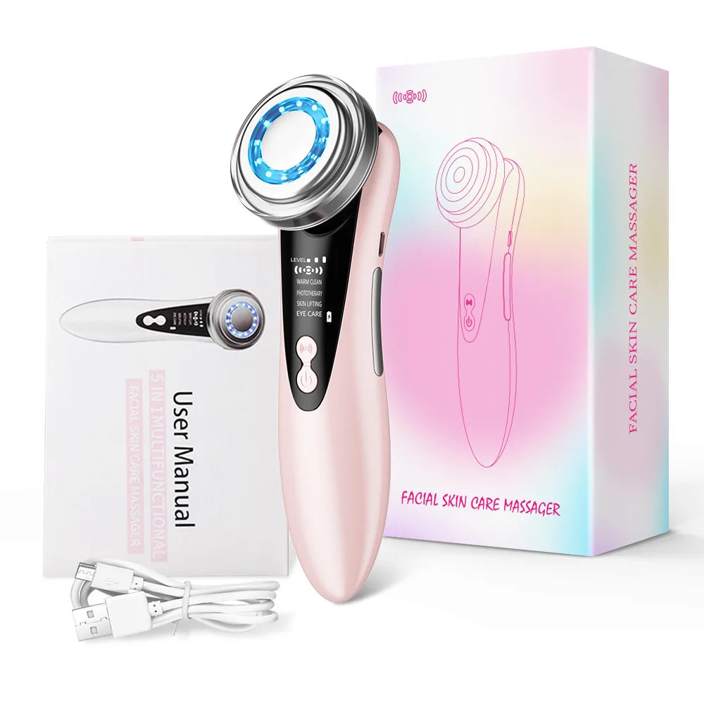 4-in-1 RF en EMS gezichtsmassager voor radiofrequentie lifting thuis