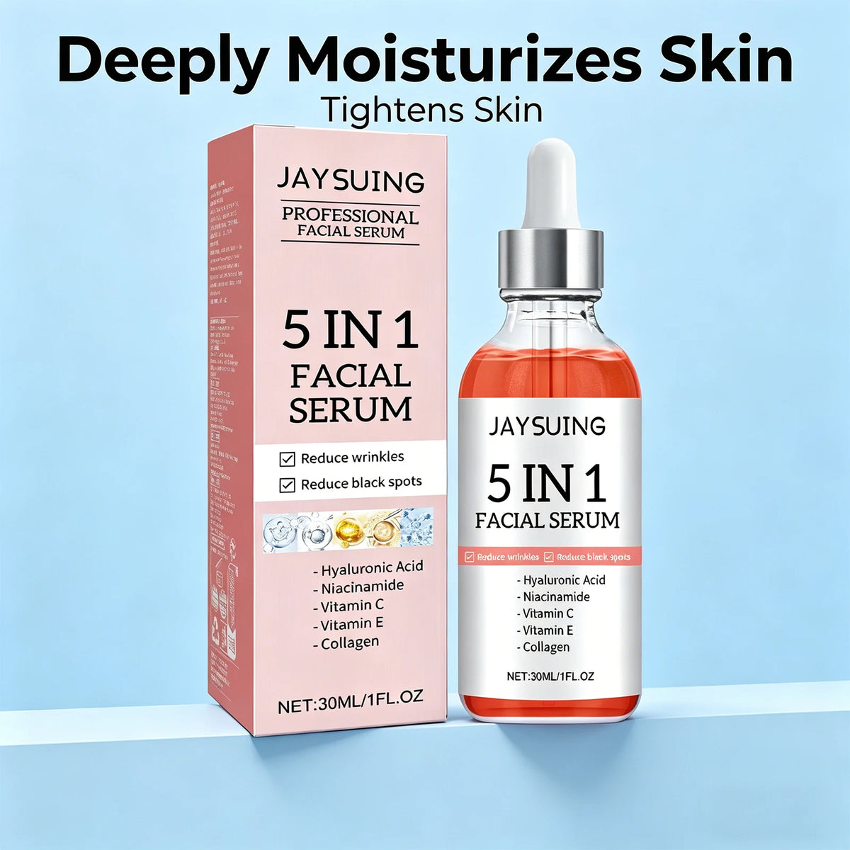 5-in-1 gezichtsserum met hyaluronzuur, niacinamide en vitamine C