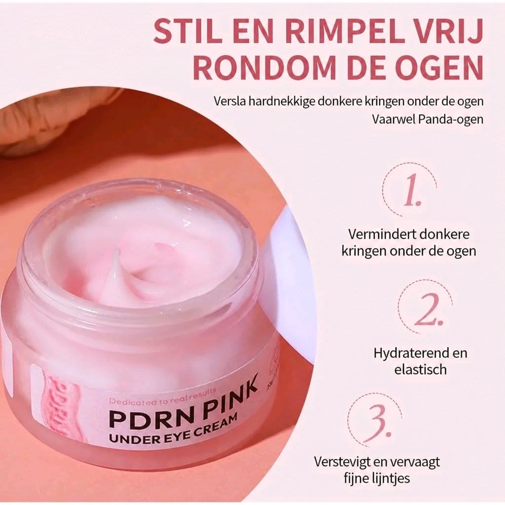 Roze oogcrème met collageen voor de dunne huid rond de ogen